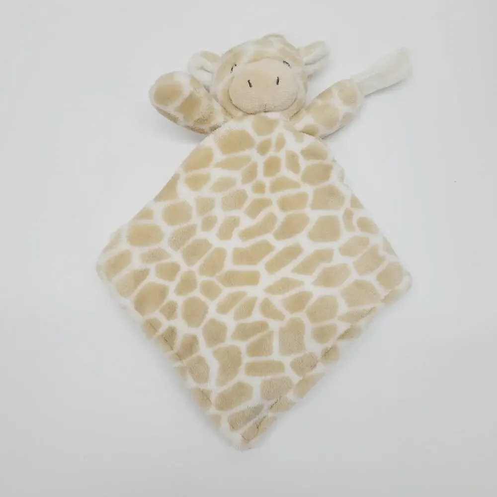 Carters Giraffe Plush Lovey Security Blanket Tan White Pacifier Loop 2016